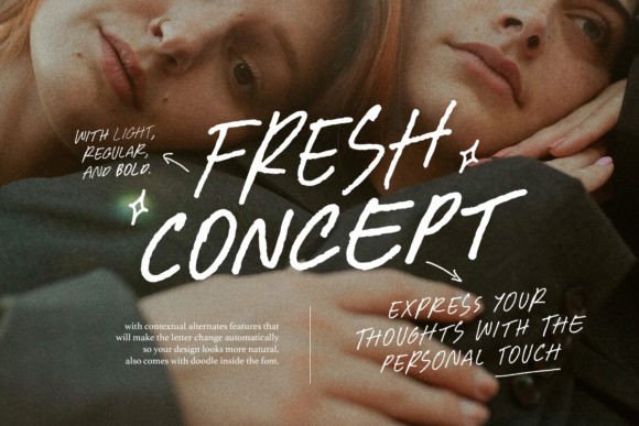 Fresh Concept Font: The All-Caps Handwritten Tool for Bold Campaigns